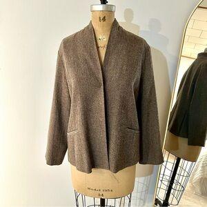 Eileen Fisher Women’s Chic 100% Wool Brown Women's Blazer Sz M EUC